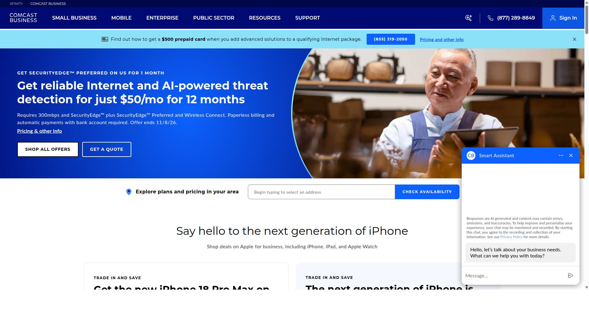 Comcast website