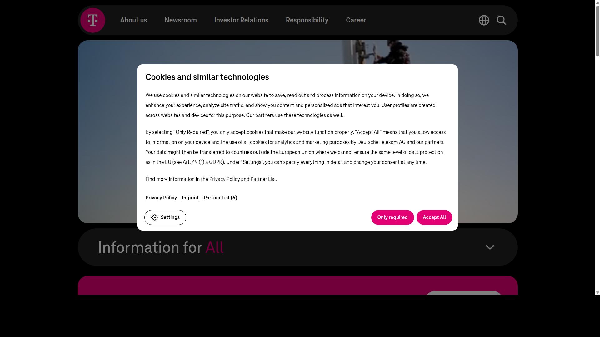 Deutsche Telekom website